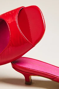 Intentionally Blank Patent Leather Kitten Heel Sandals