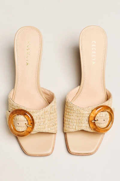 Cecelia New York Checker Raffia Heels