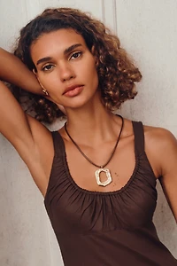 Round Pendant Cord Necklace