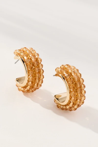 Stone Cluster Hoop Earrings