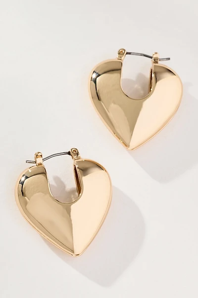 Puffy Heart Huggie Hoop Earrings