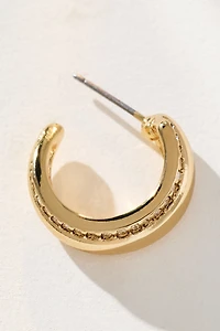 Pavé Detail Hoop Earrings