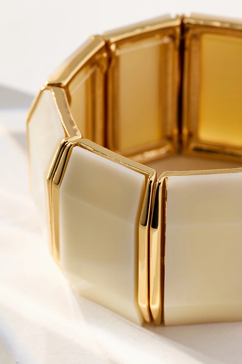 Chunky Panel Stretch Cuff Bracelet