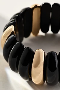 Chunky Resin Metal Stretch Bracelet