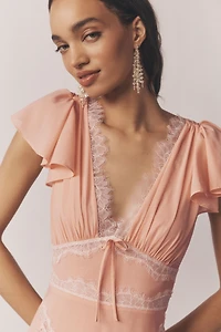 Exclusive: For Love & Lemons Adriana Silk Blend Maxi Gown