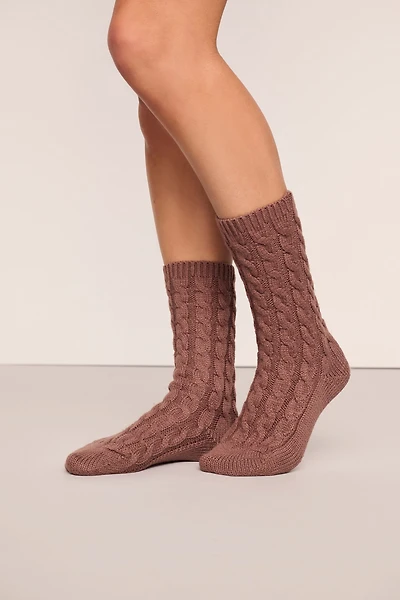 Eberjey Cozy Cable-Knit Crew Socks