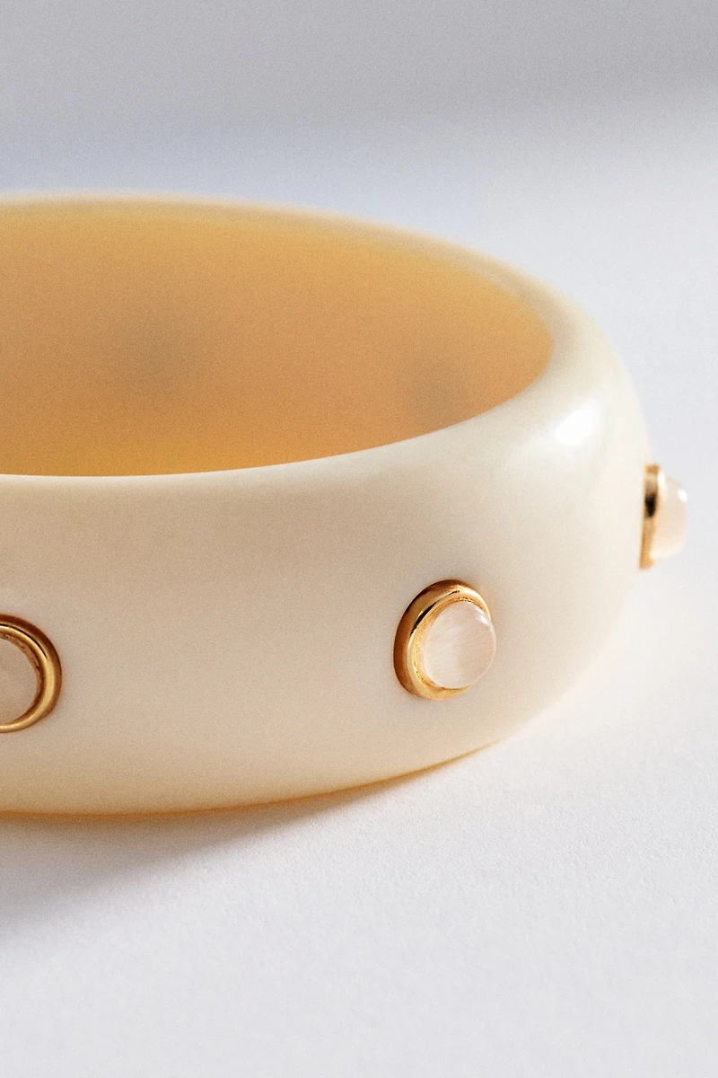 Resin Stone Bangle Bracelet