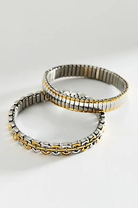Metal Stretch Bracelets, Set of 2