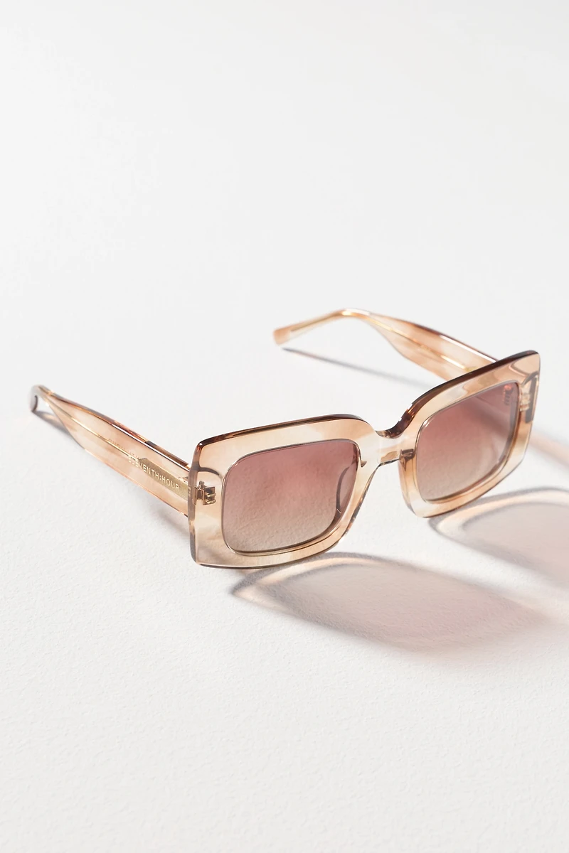 Eleventh Hour Mink Translucent Oversized Square Sunglasses