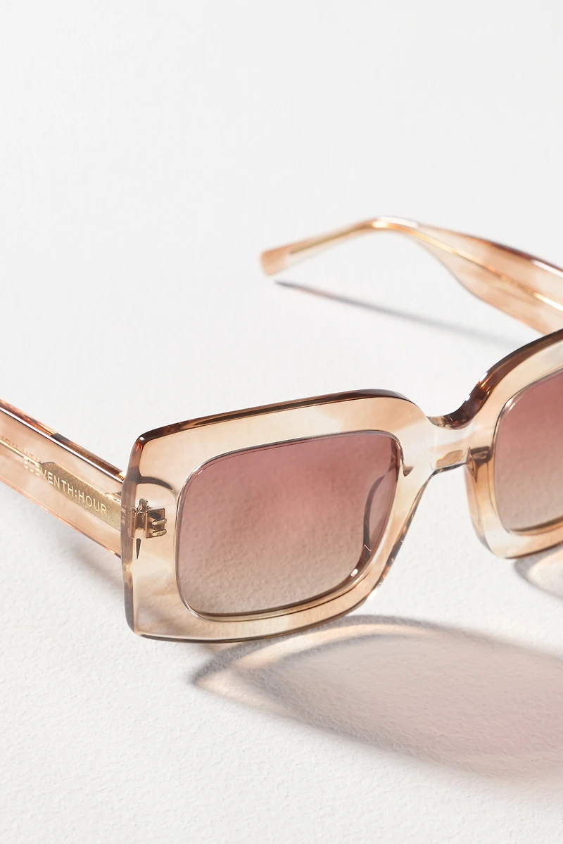 Eleventh Hour Mink Translucent Oversized Square Sunglasses