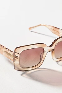 Eleventh Hour Mink Translucent Oversized Square Sunglasses