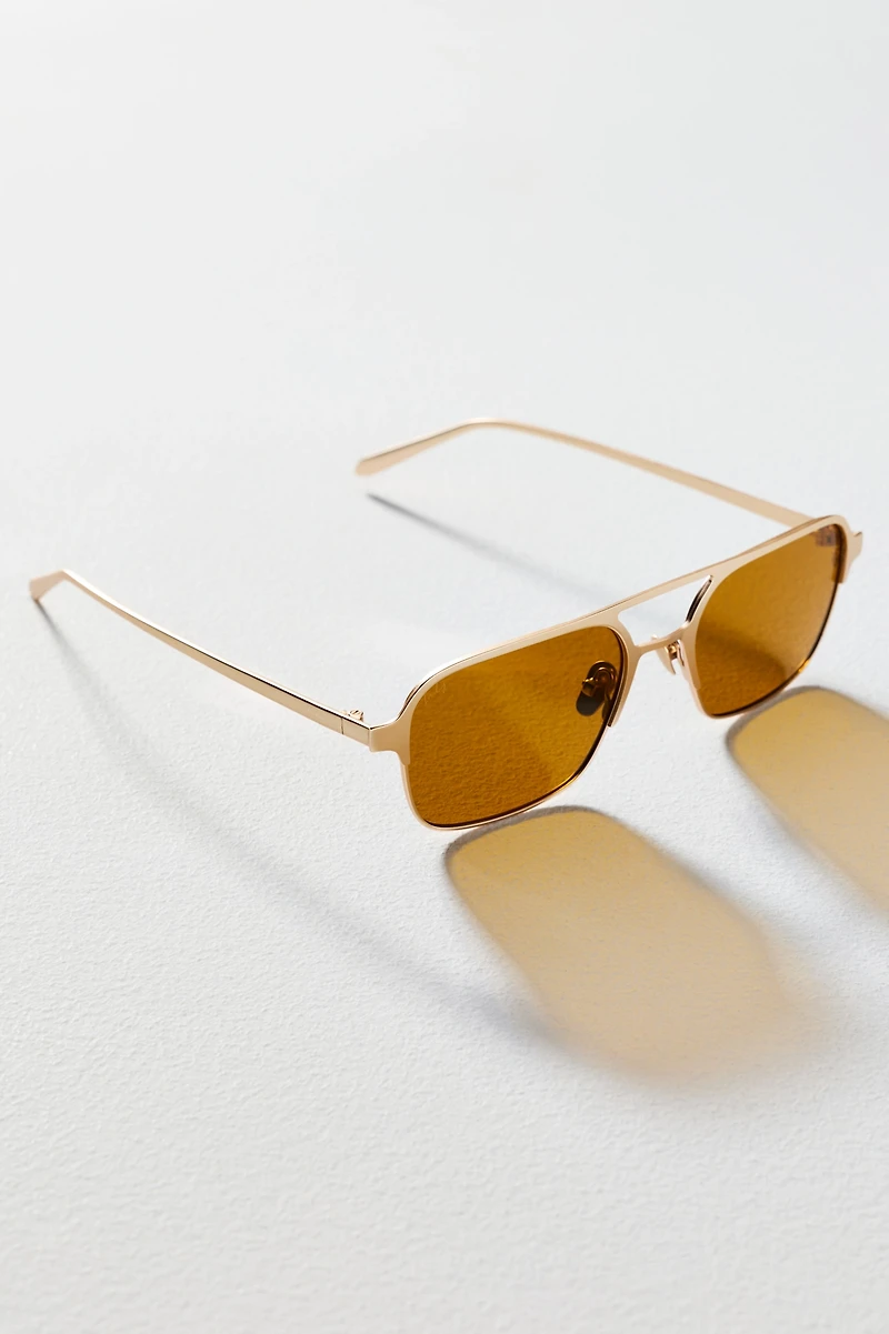 INDY Jimmy Caramel Metal Aviator Sunglasses