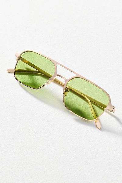INDY Jimmy Caramel Metal Aviator Sunglasses