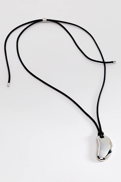 Bean Pendant Cord Necklace