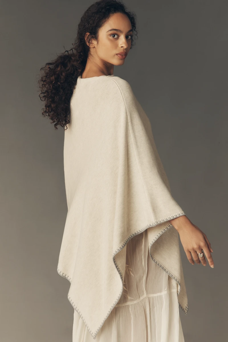 Flat White Whipstitch Poncho