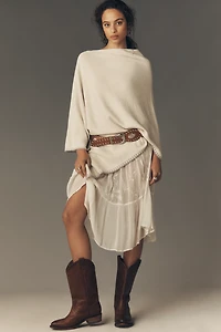 Flat White Whipstitch Poncho