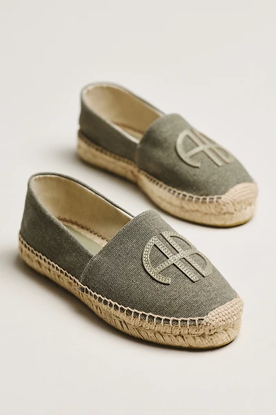 Anine Bing Paloma Embossed Logo Espadrilles