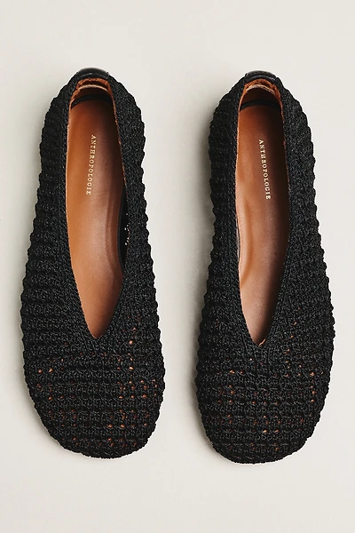 By Anthropologie Woven Crochet Ballet Flats