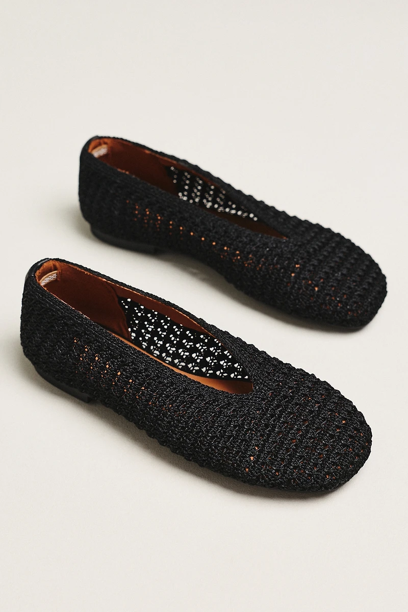 By Anthropologie Woven Crochet Ballet Flats