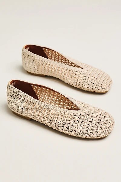 By Anthropologie Woven Crochet Ballet Flats
