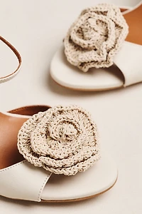 Maeve Crochet Flower Open-Toe Heels