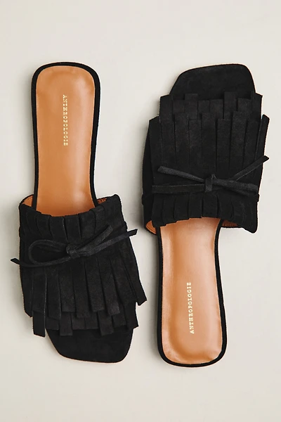 By Anthropologie Kiltie Open Toe Slide Sandals