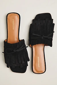 By Anthropologie Kiltie Open Toe Slide Sandals