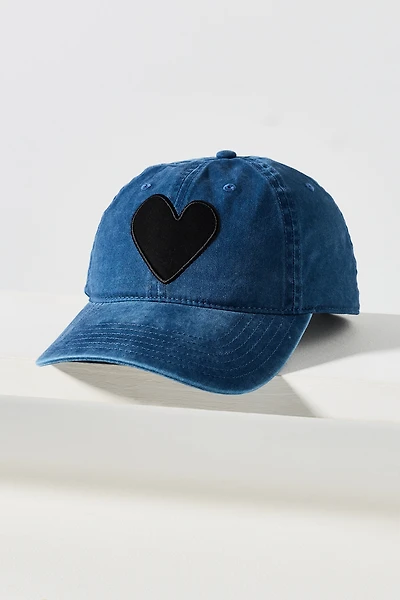 Kerri Rosenthal Denim Heart Baseball Cap