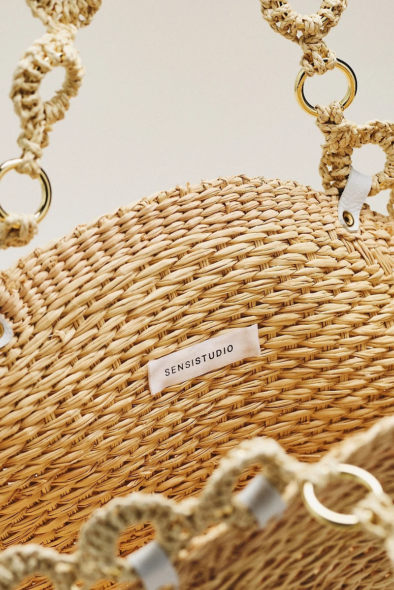 Sensi Studio Woven Straw Hand Bag