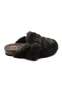 Solei Sea Aspen Faux Fur Buckle Slippers