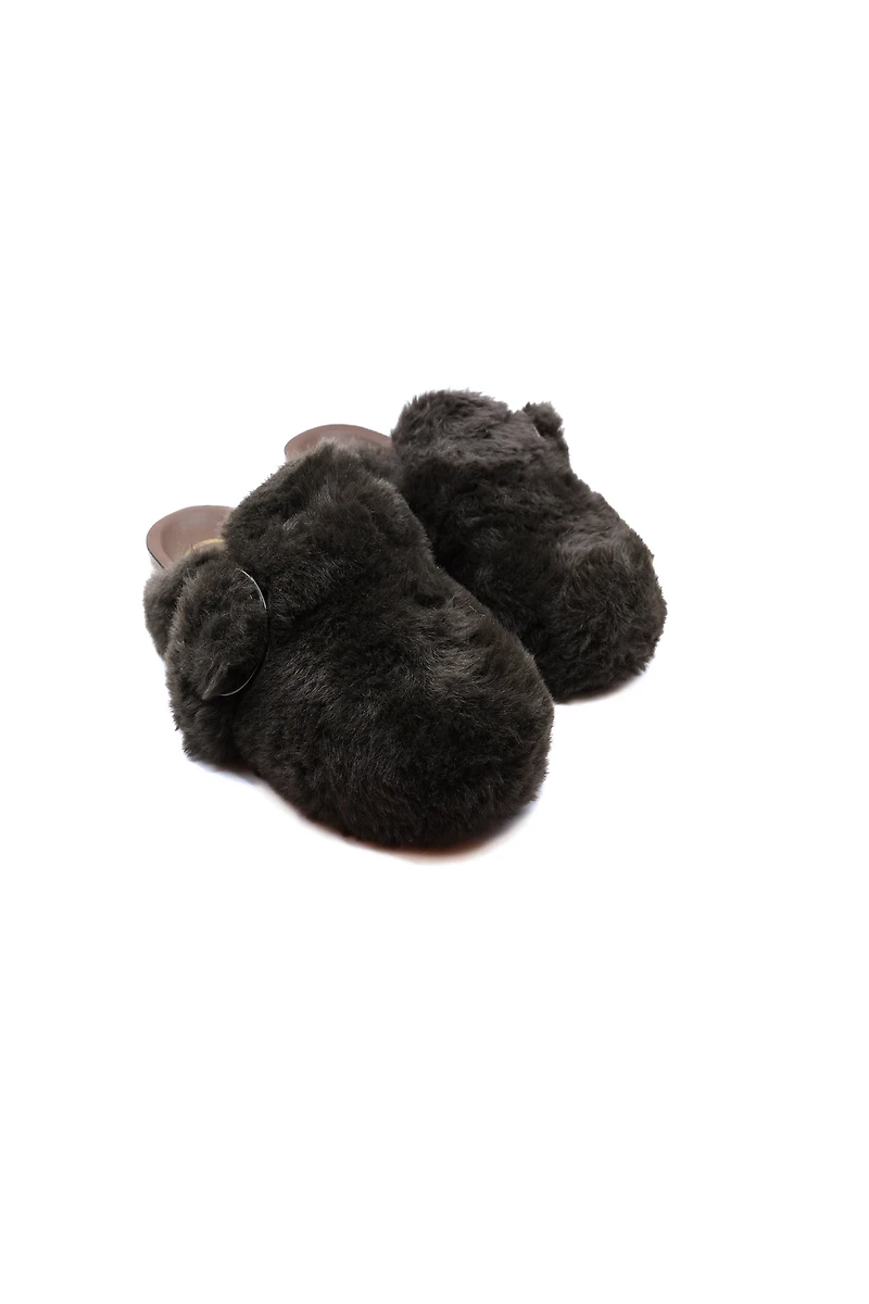 Solei Sea Aspen Faux Fur Buckle Slippers