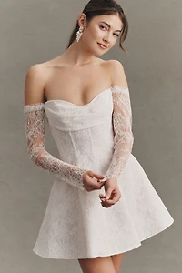 Exclusive: Jenny Yoo Dixie Lace Corset Mini Dress