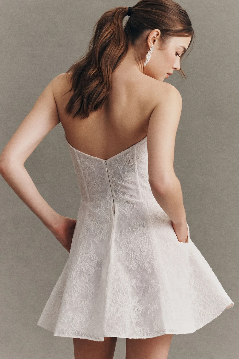 Exclusive: Jenny Yoo Dixie Lace Corset Mini Dress