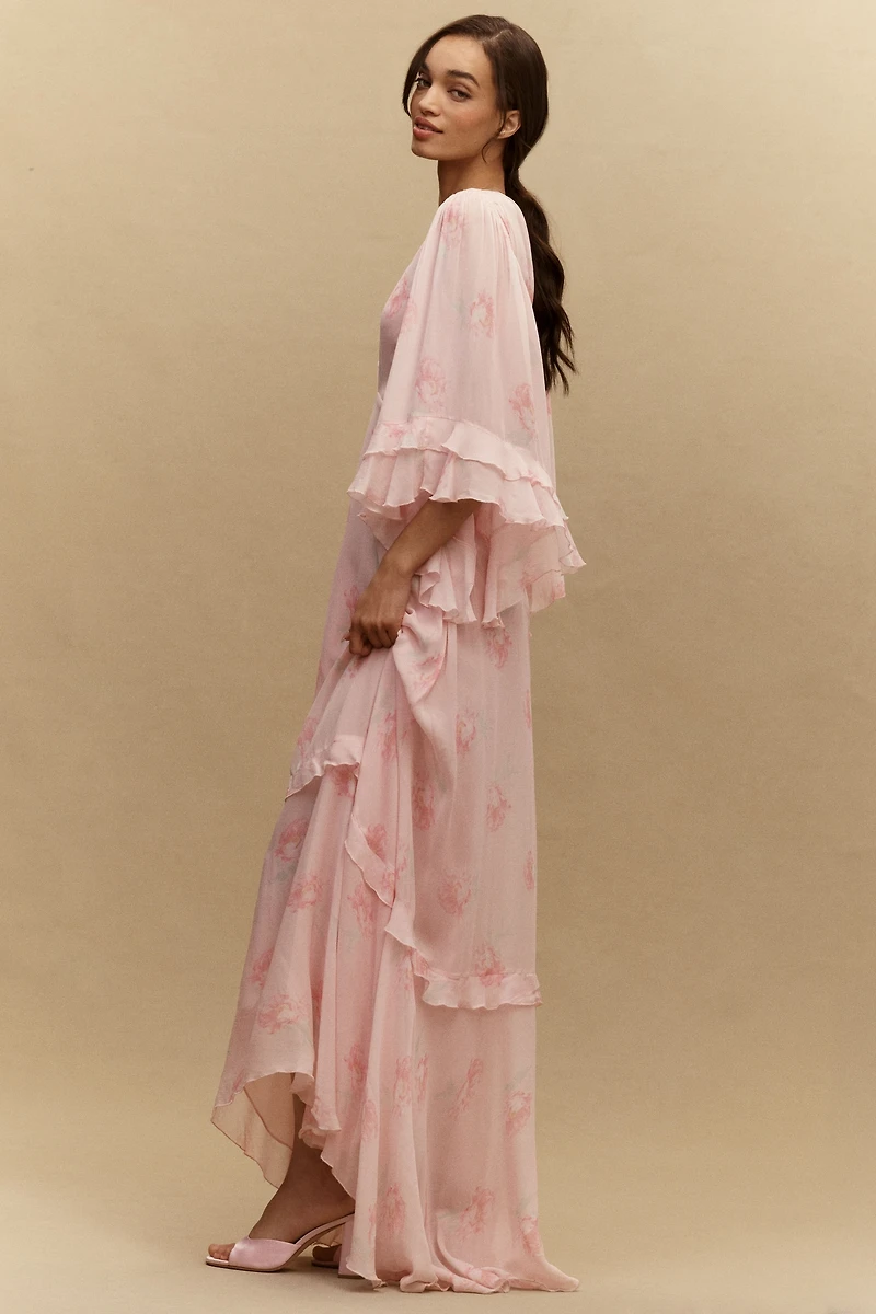 LoveShackFancy Brinley Ruffle-Sleeve Gown