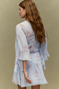 LoveShackFancy Auralie V-Neck Mini Dress