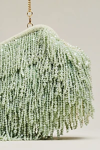 Beaded Pearl Fringe Clutch