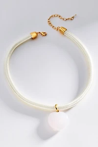 Puff Heart Corded Necklace