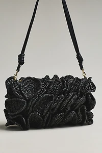 Farm Rio Flower Raffia Crochet Shoulder Bag