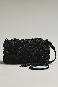 Farm Rio Flower Raffia Crochet Shoulder Bag