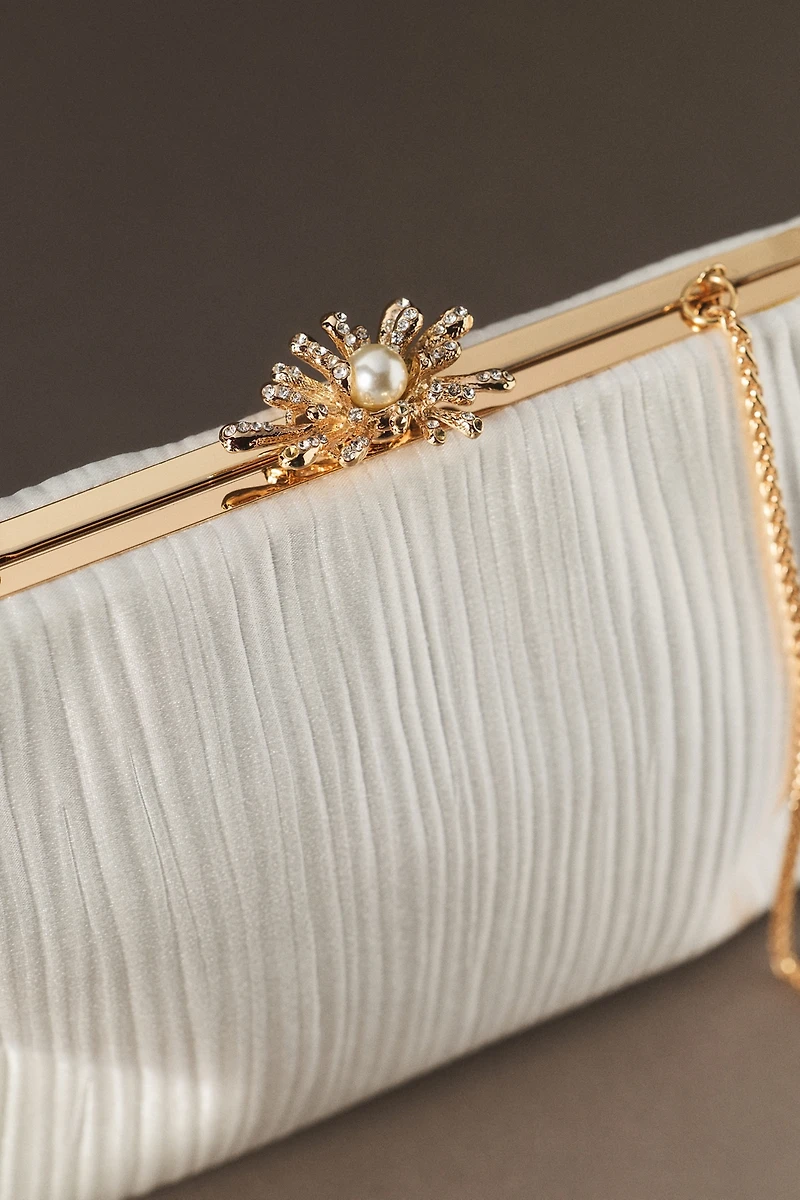 Jewel by Badgely Mischka Caroline Satin Origami Pouch Clutch