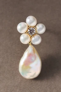 Shashi Floral Pearl Drop Earrings