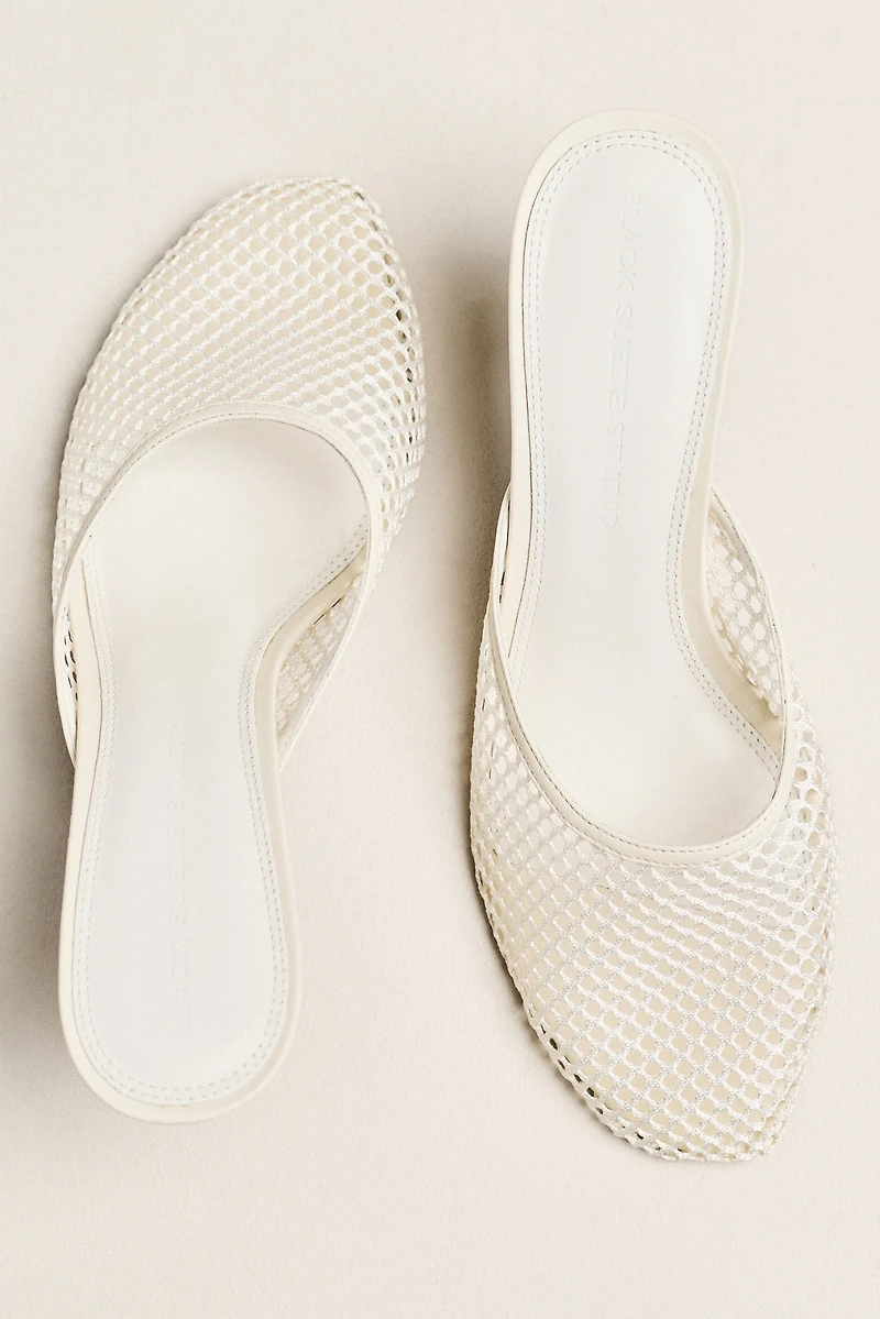 Black Suede Studio Gully Mesh Heeled Mules