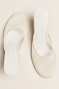 Black Suede Studio Gully Mesh Heeled Mules