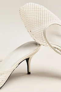 Black Suede Studio Gully Mesh Heeled Mules