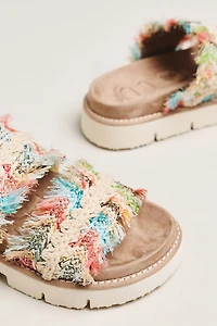 MOU Fringe Strap Slide Sandals