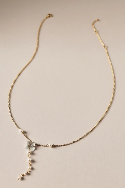 NADRI Ajoa Daisy Freshwater Pearl Y-Drop Pendant Necklace