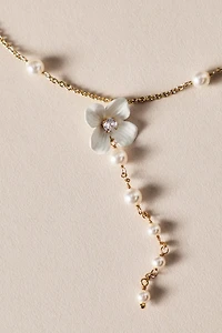 NADRI Ajoa Daisy Freshwater Pearl Y-Drop Pendant Necklace