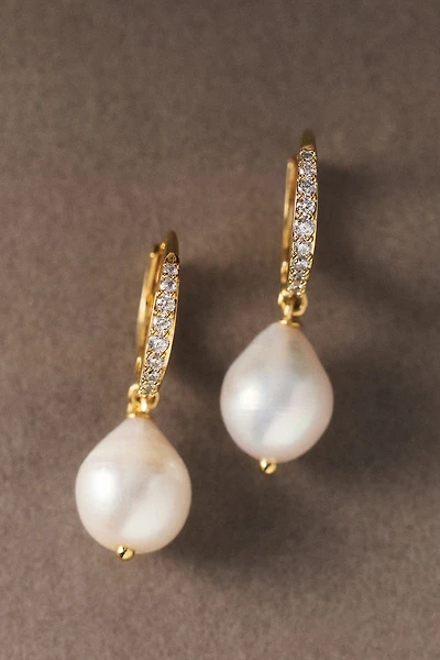 NADRI Madrid Freshwater Pearl Drop Hoop Earrings