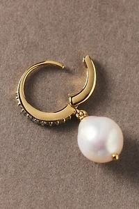 NADRI Madrid Freshwater Pearl Drop Hoop Earrings
