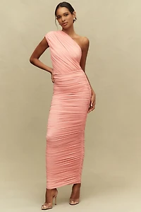 Ronny Kono Emina One-Shoulder Gathered Maxi Dress